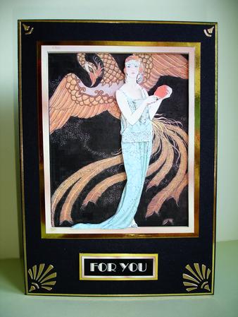 Art Deco Beauty with Decoupage and Frame by Ruth Hoffman
