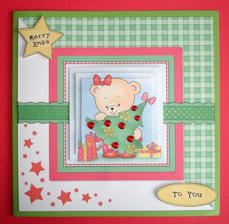 Rosie's Xmas Tree Quick Card Pyramage by Ruth Hoffman