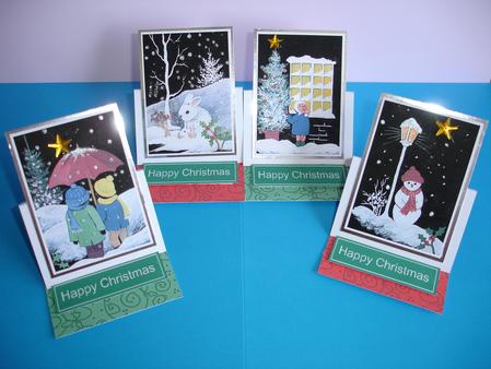 4 Cute Black and White Christmas Toppers by Ruth Hoffman