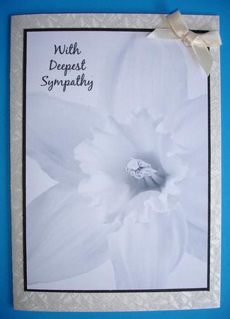 Sympathy Card Black & White Daffodil by Ruth Hoffman