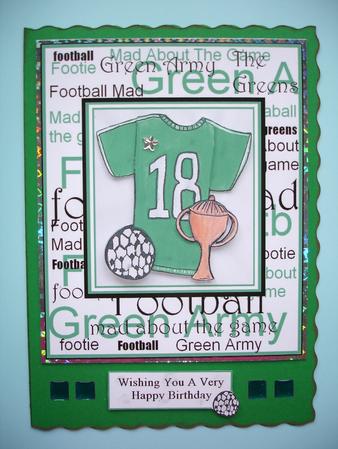 Football Crazy Football Mad Green Shirt Sheet by Ruth Hoffman