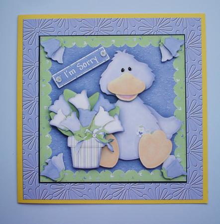 Lilac Duckling Topper & Decoupage Thank You Sorry by Ruth Hoffman