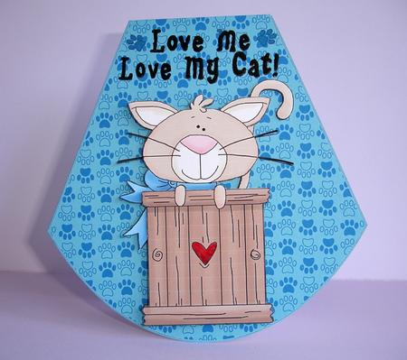 Love Me Love My Cat Blue Wobble by Ruth Hoffman