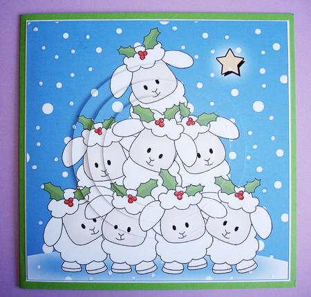 Merry Christmas to Ewe! Quick Card with Circle Pyramage by Ruth Hoffman