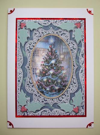 How My Christmas Tree Should Look A5 Lace Card Front by Ruth Hoffman