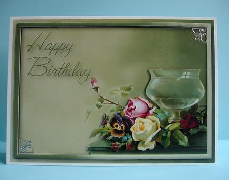 Flowers and Vase Card Front by Ruth Hoffman