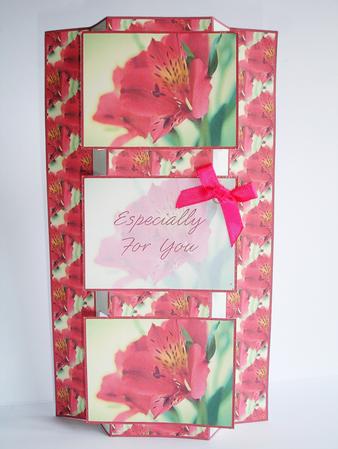 Beautiful Deep Pink Oriental Lily 3 Panel Fold Back by Ruth Hoffman