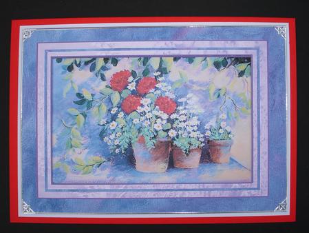 Daisies and Geraniums with Frame by Ruth Hoffman