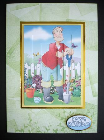 Gardening Dude. Inverted Pyramid by Ruth Hoffman