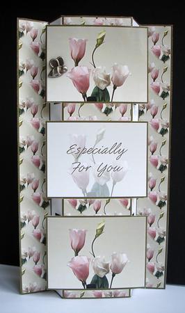 Delicate Pink & Cream Floral 3 Panel Fold Back by Ruth Hoffman