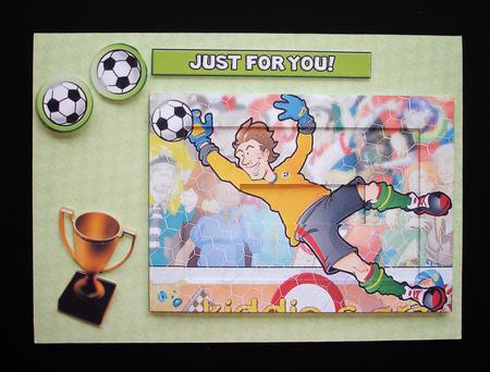 Football Dude Goalkeeper Yellow Inverted Pyramid. by Ruth Hoffman