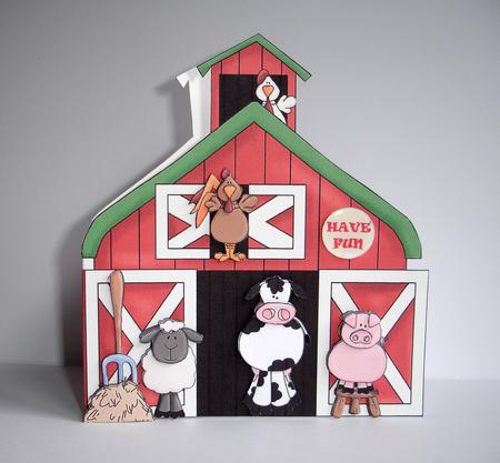 Down on the Farm - Decoupage Shaped Card by Ruth Hoffman