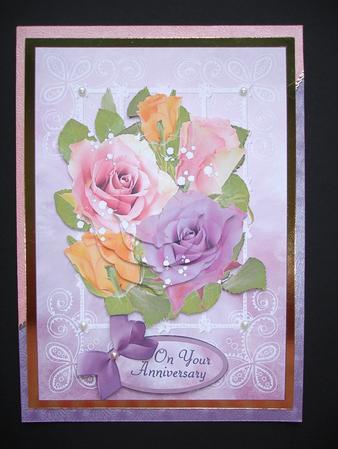 Summer Roses - with Oriental Stacker and Decoupage by Ruth Hoffman