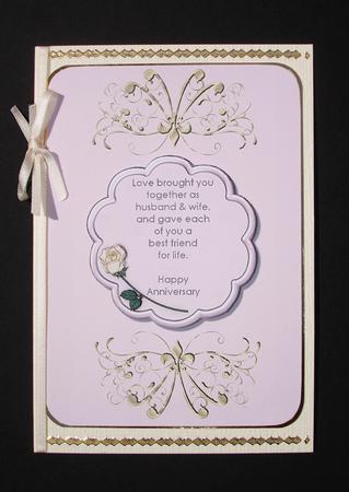 Yellow Rose Anniversary Card Topper by Ruth Hoffman