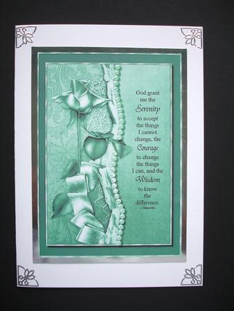 Green Satin Roses & Pearls Topper by Ruth Hoffman
