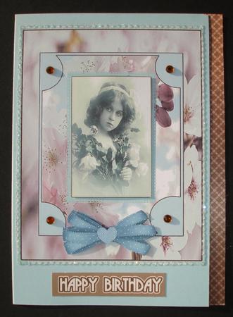 2 Card Vintage Girl Pyramid by Ruth Hoffman