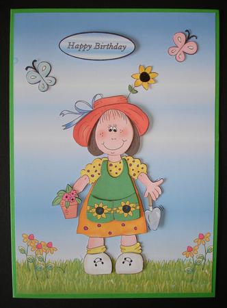 How Does Your Garden Grow? Card Front with Decoupage by Ruth Hoffman