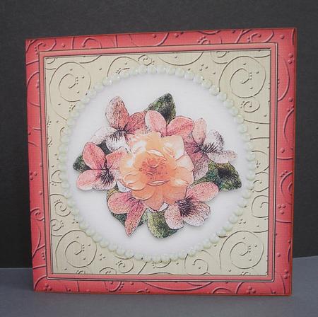 Flowers and Pearls Cut and Fold Card by Ruth Hoffman