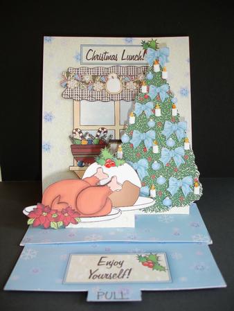 Pop Up Slider Card Kit - Christmas Lunch by Ruth Hoffman