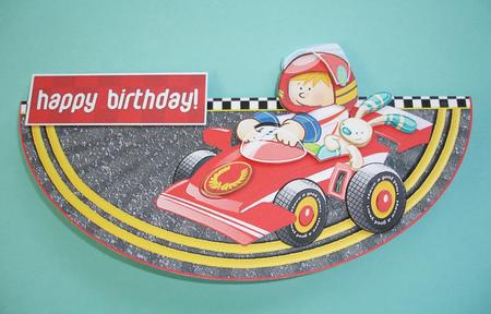 Boy Racer Red Wobble Card. by Ruth Hoffman