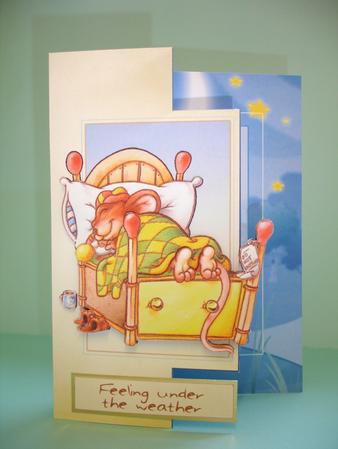 Get Well Soon Mouse Foldback. by Ruth Hoffman