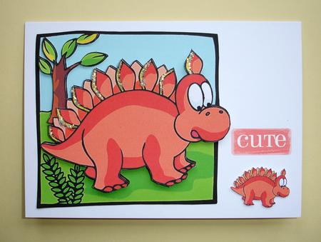 Orange Dinosaur with Babies by Ruth Hoffman