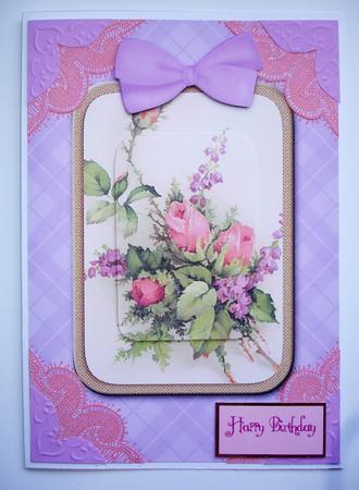 Rose Bouquet A5 Decoupage Card Front Step by Step by Ruth Hoffman