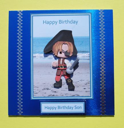 Pirate Decoupage Card Front by Ruth Hoffman