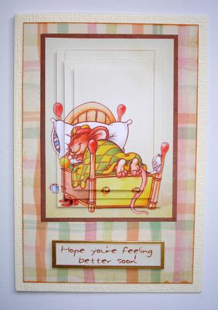 Get Well Soon Cute Mouse Pyramid. by Ruth Hoffman