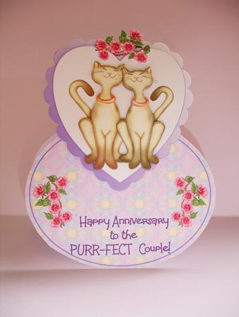Purr-fect Couple - Anniversary Wobble Card by Ruth Hoffman