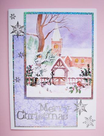 Church in Snow Topper and Background by Ruth Hoffman