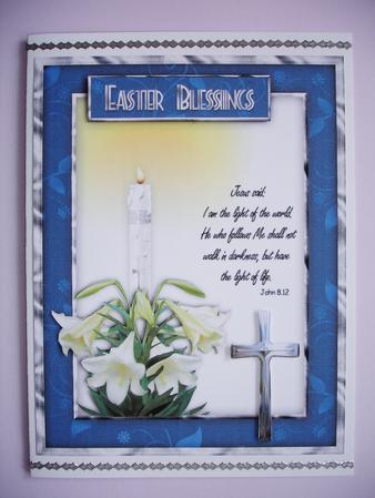 Candle and Lillies Easter/sympathy Card by Ruth Hoffman