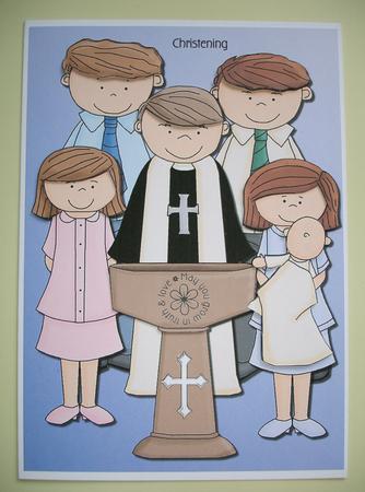 Cute Christening Quick Card by Ruth Hoffman