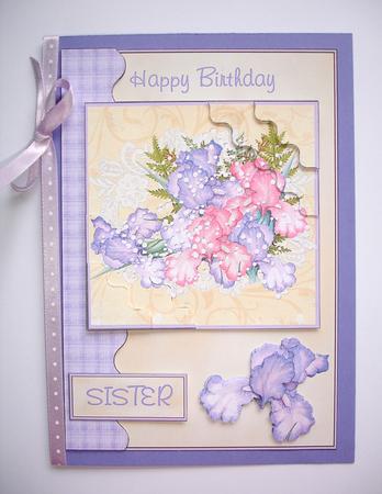 Iris Bouquet - Best of Both Worlds Card Front/topper by Ruth Hoffman
