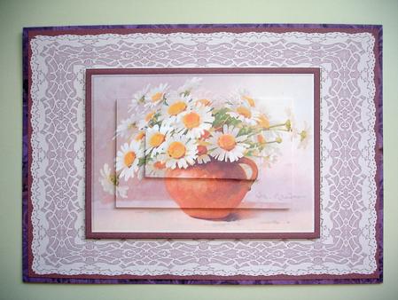 Daisies and Lace Card Front by Ruth Hoffman