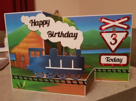Train Z Fold Card with numbers 1 - 9 by Ruth Mahaffey
