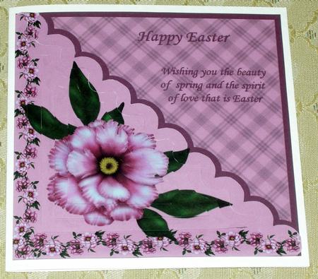 Pretty Peony Card Front and Triangle Pyramid - Easter by Ruth Mahaffey