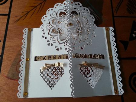 50th Birthday/anniversary Round Door Card by Ruth Mahaffey