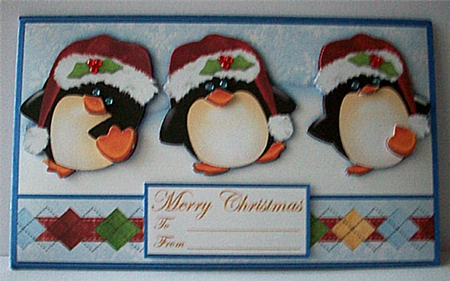 3 Merry Penguins Money Wallet Gift Envelope by Ruth Murphy