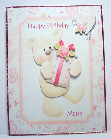 Cute Valentine Bear Holding a Present by Ruth Murphy