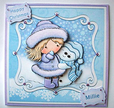 Christmas Snowman Surprise Topper & Decoupage by Ruth Murphy