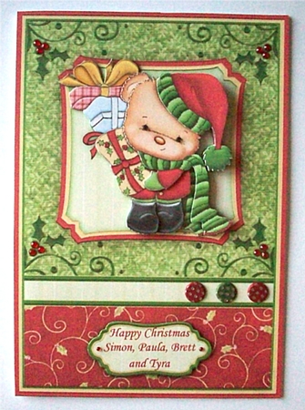 Bearing Gifts Christmas Card Front & Decoupage by Ruth Murphy