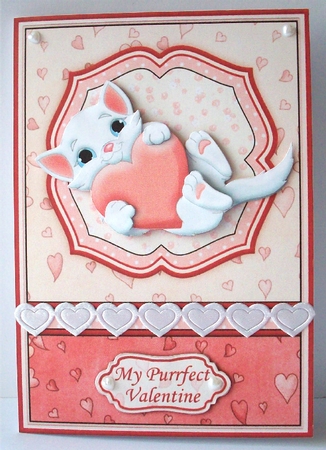 Purrfect Valentine Card Topper & Decoupage by Ruth Murphy
