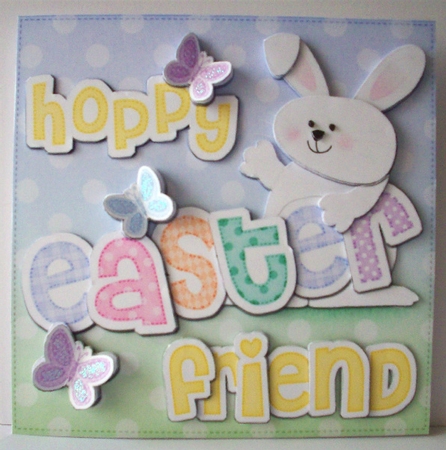 Hoppy Easter Friend Easter Bunny Boy Scallop Corner by Ruth Murphy