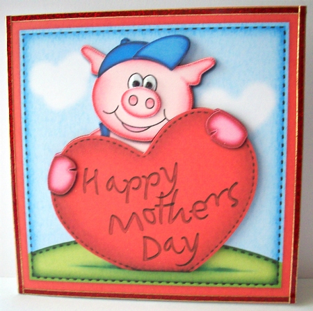 Ziggy Piggy's Mothers Day Heart Shell Edged Corner Side St by Ruth Murphy