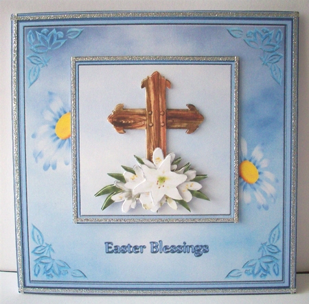 Lillies on the Cross Square Front by Ruth Murphy