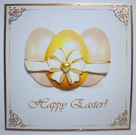 Elegant Golden Easter Topper / Card Front by Ruth Murphy
