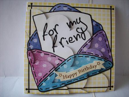 Patchwork Thank You Letter Shell Edged Corner Side Stacker by Ruth Murphy