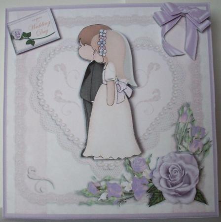 Lilac and Peach Wedding Couple by Ruth Murphy