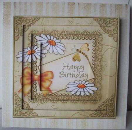 Daisies on metallic lace - Tunnel Topper by Ruth Murphy
